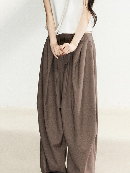 7Shiftin Deep Coffee Pleated Draped Casual Women&