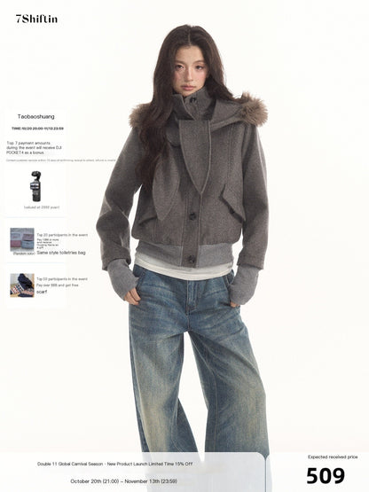 7Shiftin_Detachable_Scarf_Collar_Snap_Button_Wool_Blend_Women&
