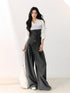 7Shiftin Draped Minimalist Wide Leg High Waisted Women&