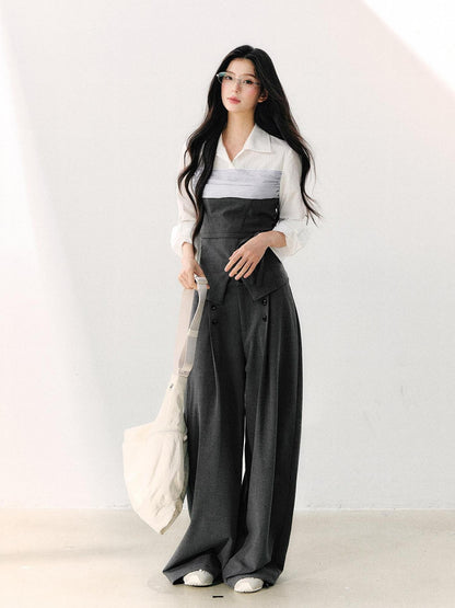 7Shiftin Draped Minimalist Wide Leg High Waisted Women&