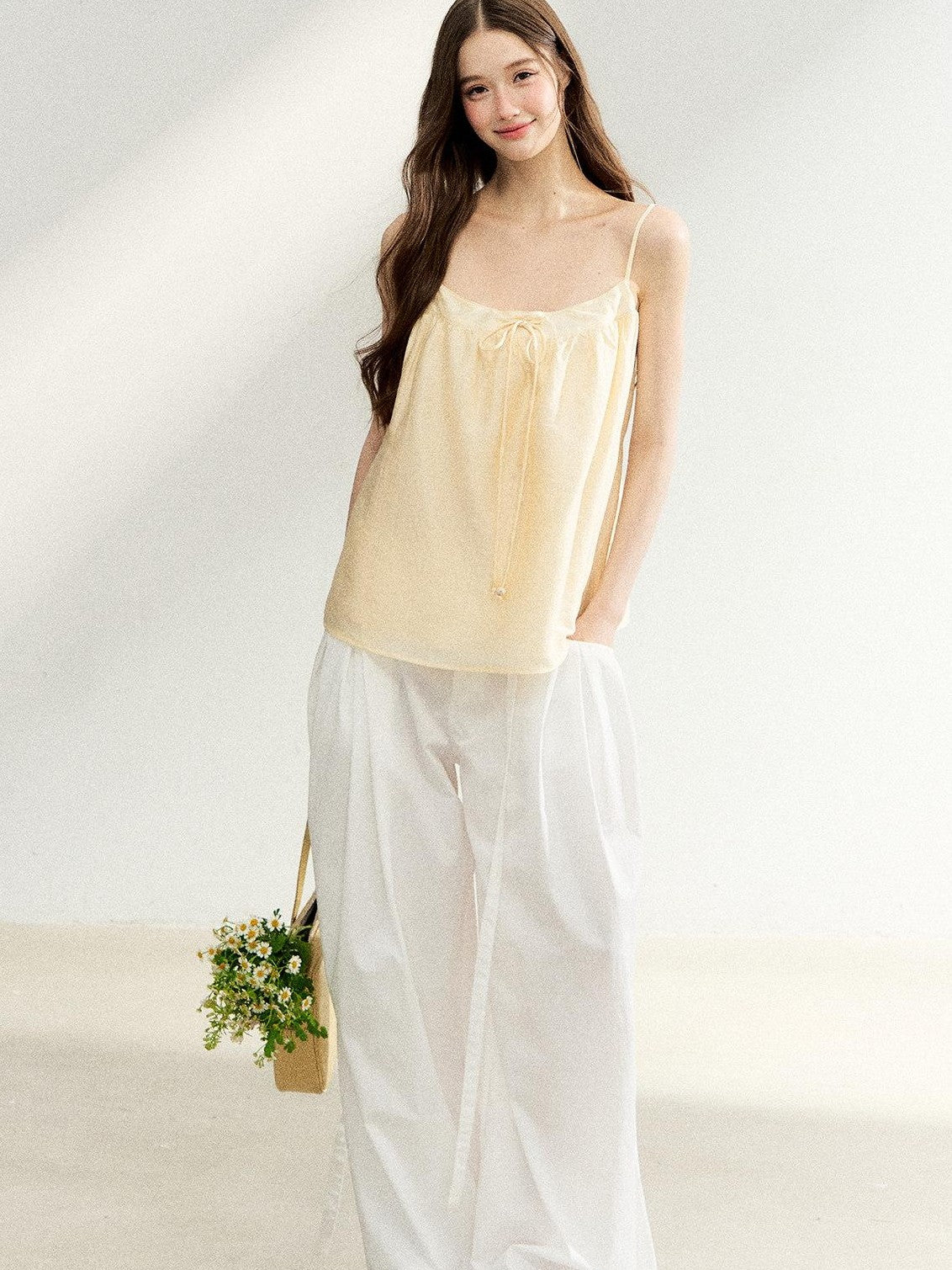7Shiftin Egg Yellow Drawstring Adjustable Straps Loose Women&