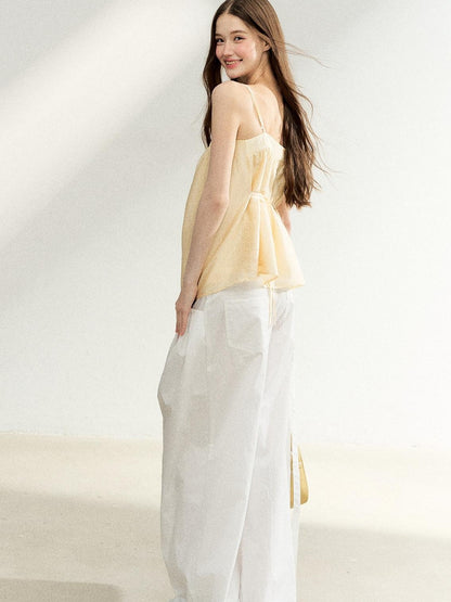 7Shiftin Egg Yellow Drawstring Adjustable Straps Loose Women&
