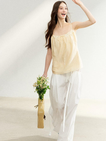7Shiftin Egg Yellow Drawstring Adjustable Straps Loose Women&