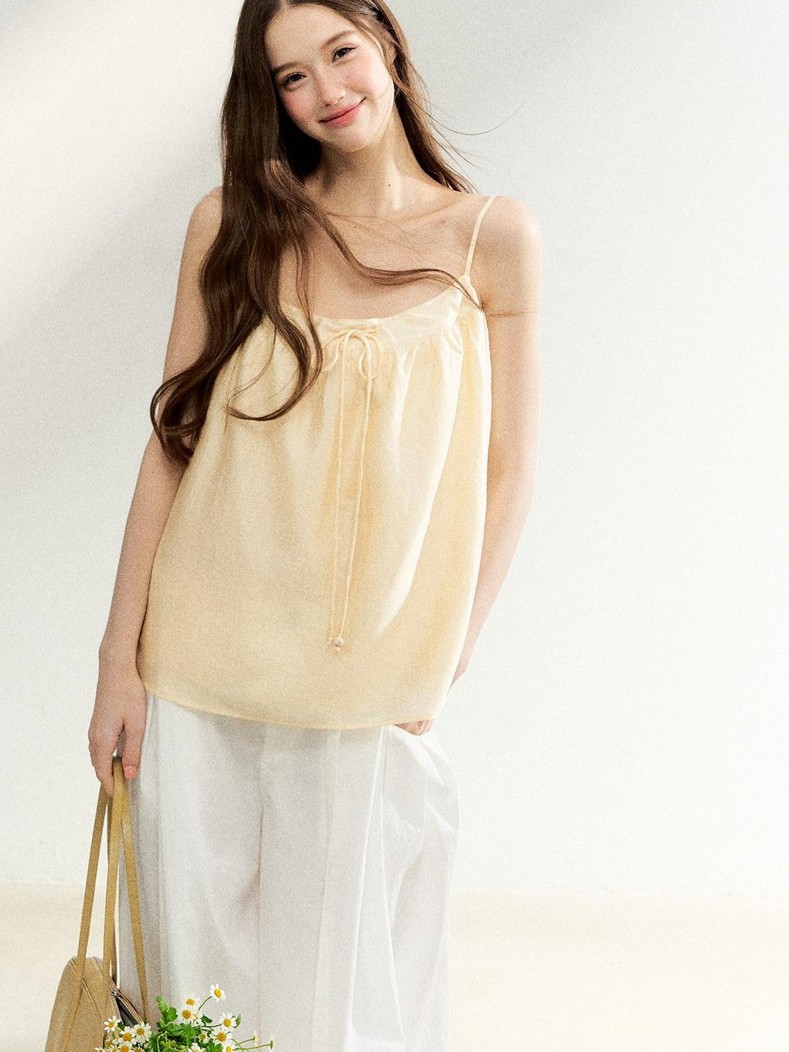 7Shiftin Egg Yellow Drawstring Adjustable Straps Loose Women&
