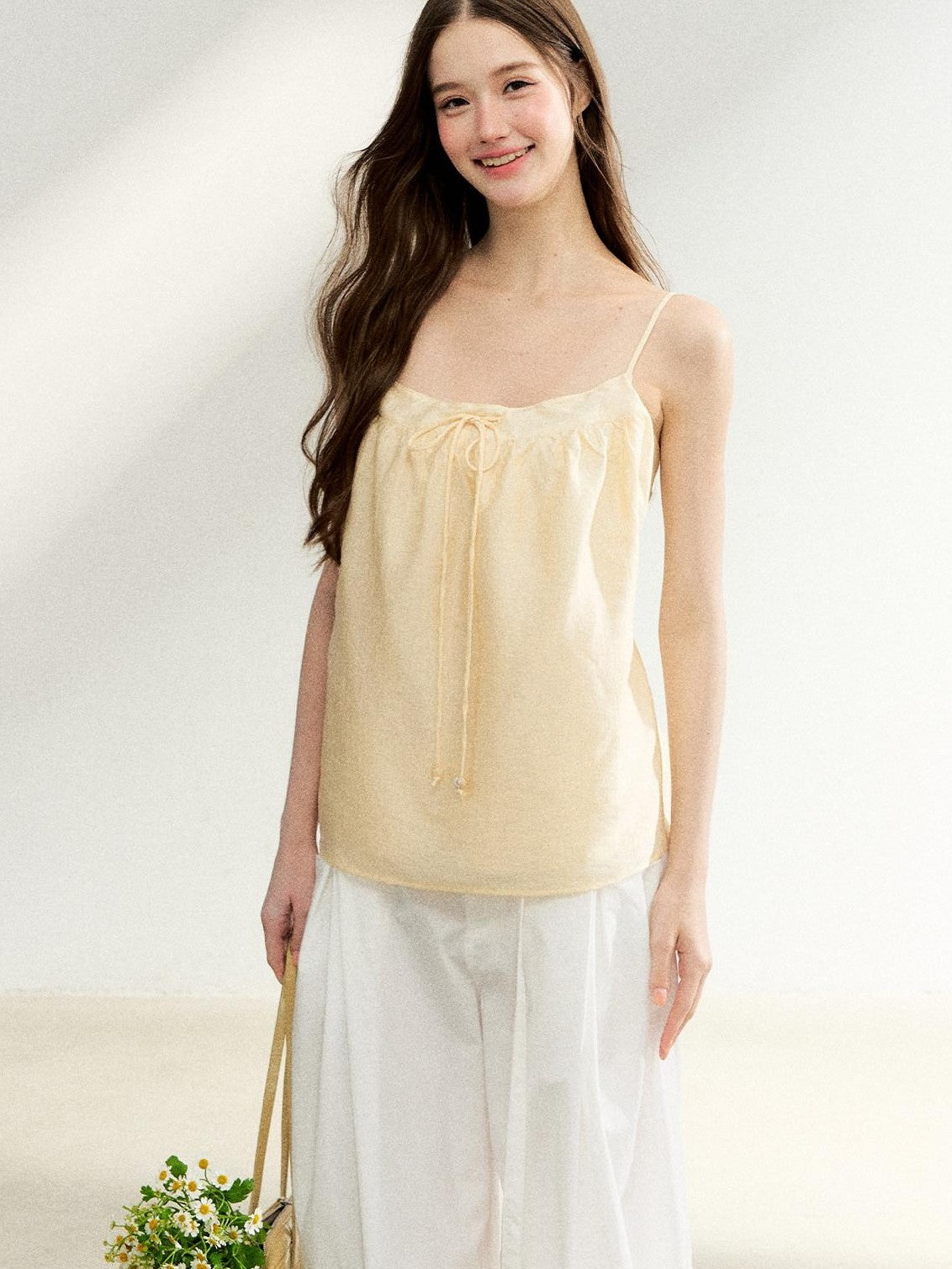 7Shiftin Egg Yellow Drawstring Adjustable Straps Loose Women&