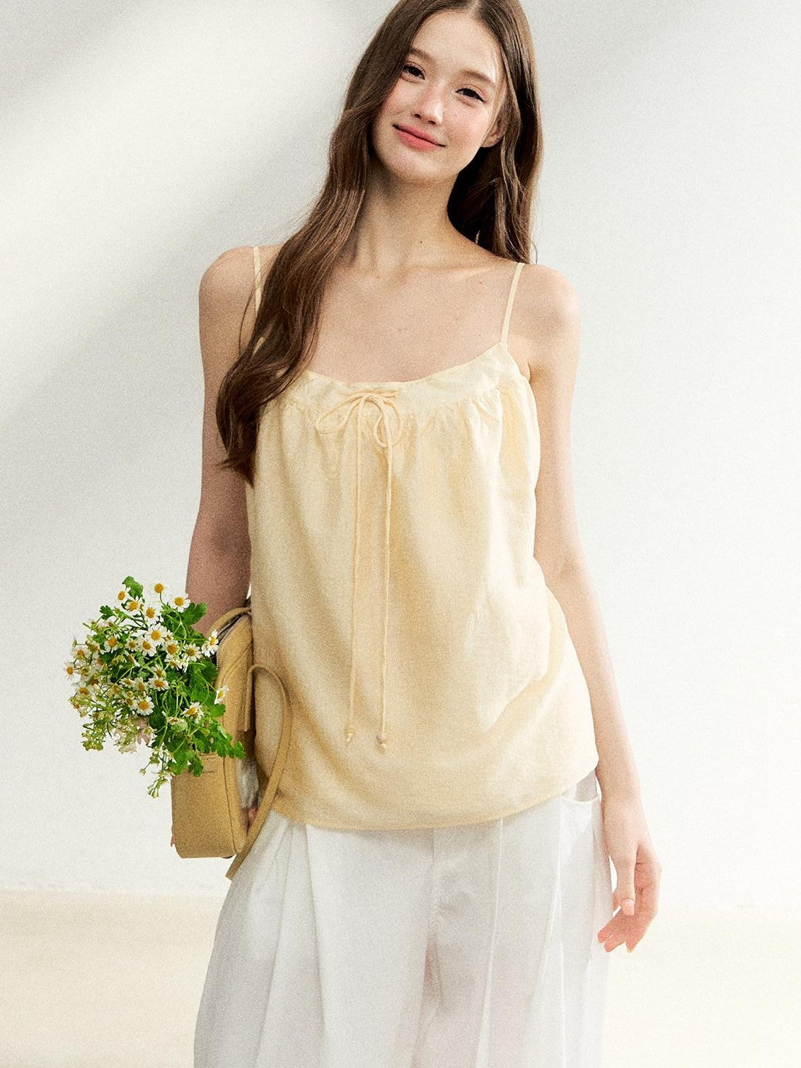 7Shiftin Egg Yellow Drawstring Adjustable Straps Loose Women&
