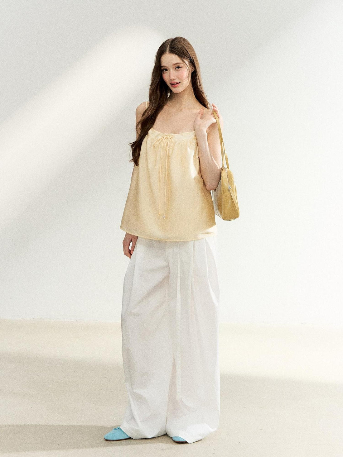 7Shiftin Egg Yellow Drawstring Adjustable Straps Loose Women&