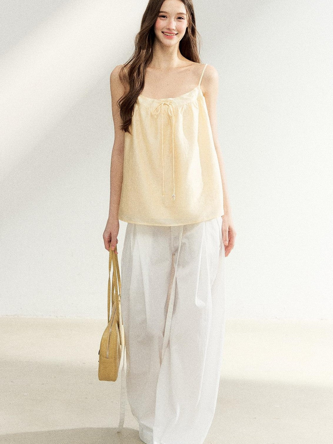 7Shiftin Egg Yellow Drawstring Adjustable Straps Loose Women&