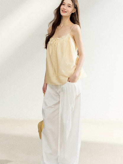 7Shiftin Egg Yellow Drawstring Adjustable Straps Loose Women&