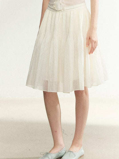 7Shiftin French Doll Collar Lace Puff Sleeve High Waist Women&