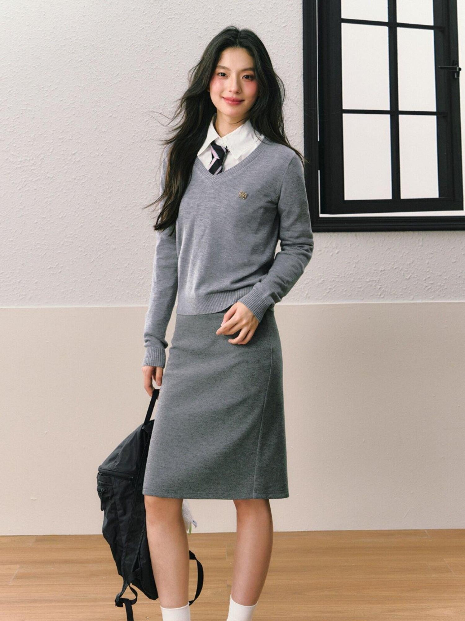 7Shiftin Gray Preppy Women&