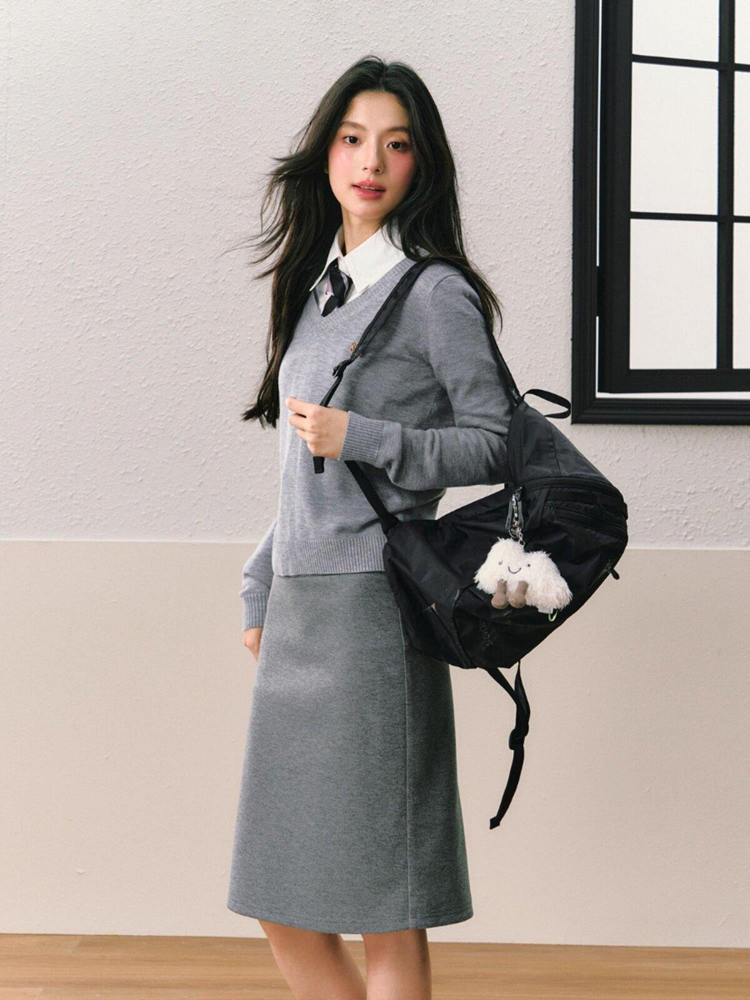 7Shiftin Gray Preppy Women&