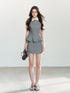 7Shiftin Grey Preppy Structured Cami Top And Skirt Women&