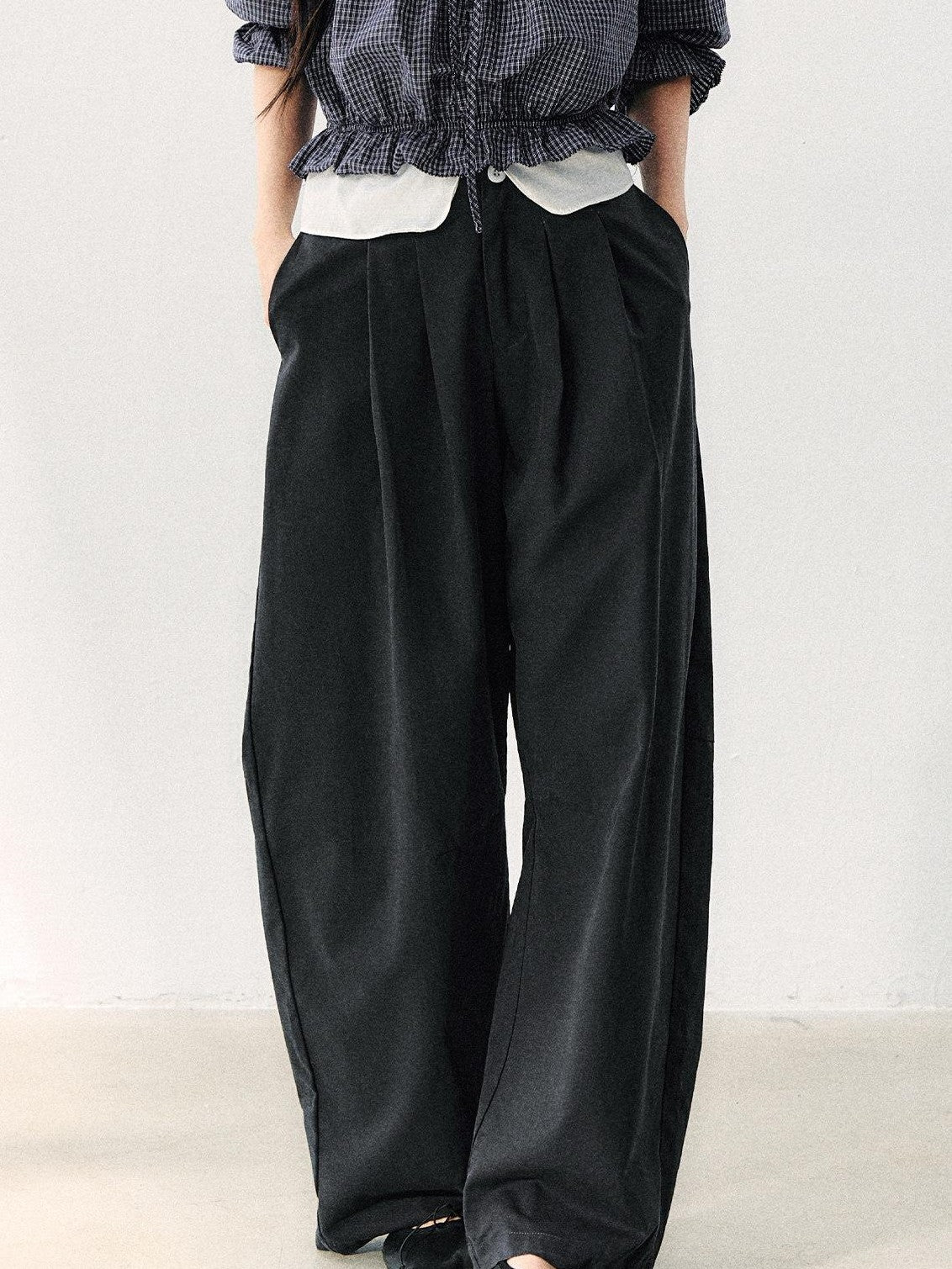 7Shiftin High Waist Zipper Straight Leg Casual Women&