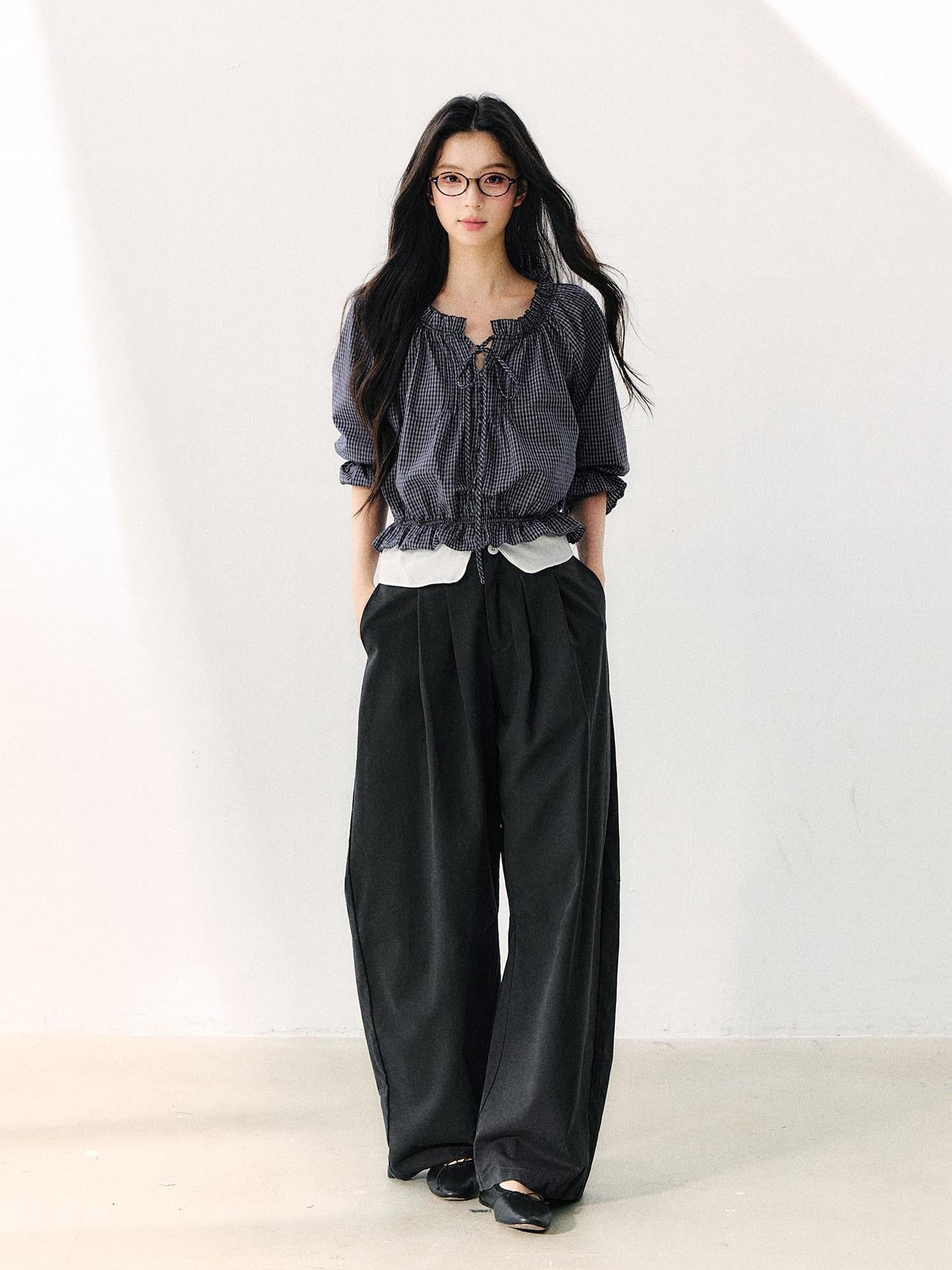 7Shiftin High Waist Zipper Straight Leg Casual Women&