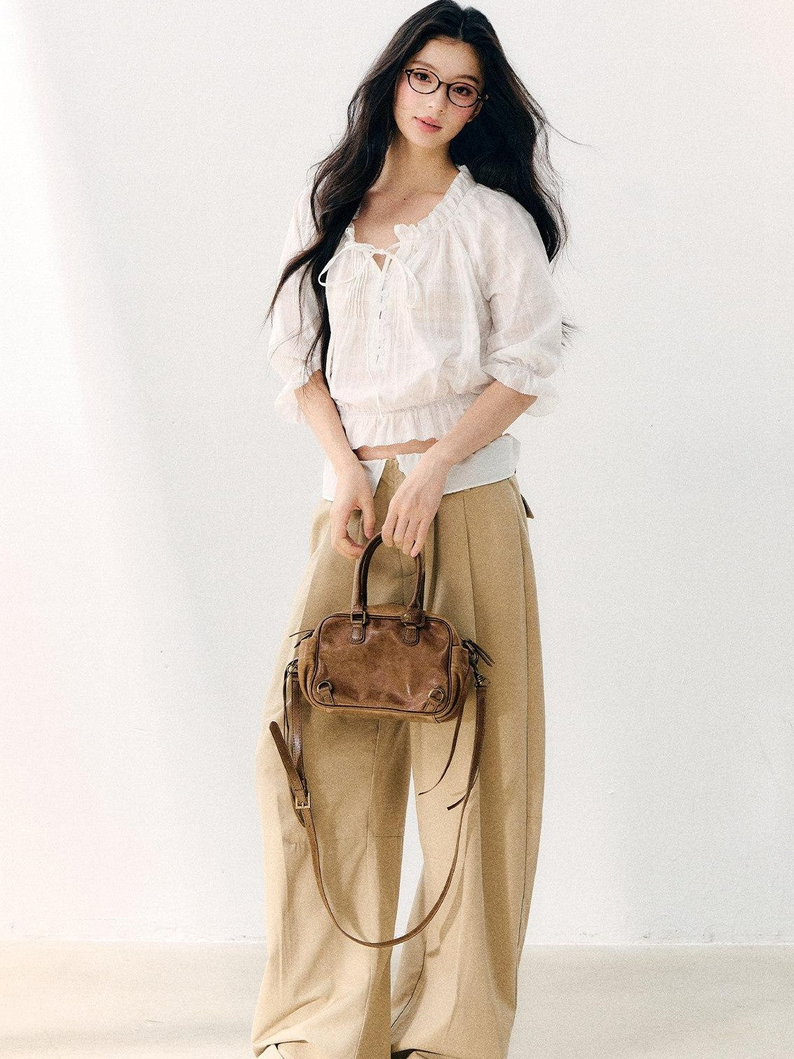 7Shiftin High Waist Zipper Straight Leg Casual Women&
