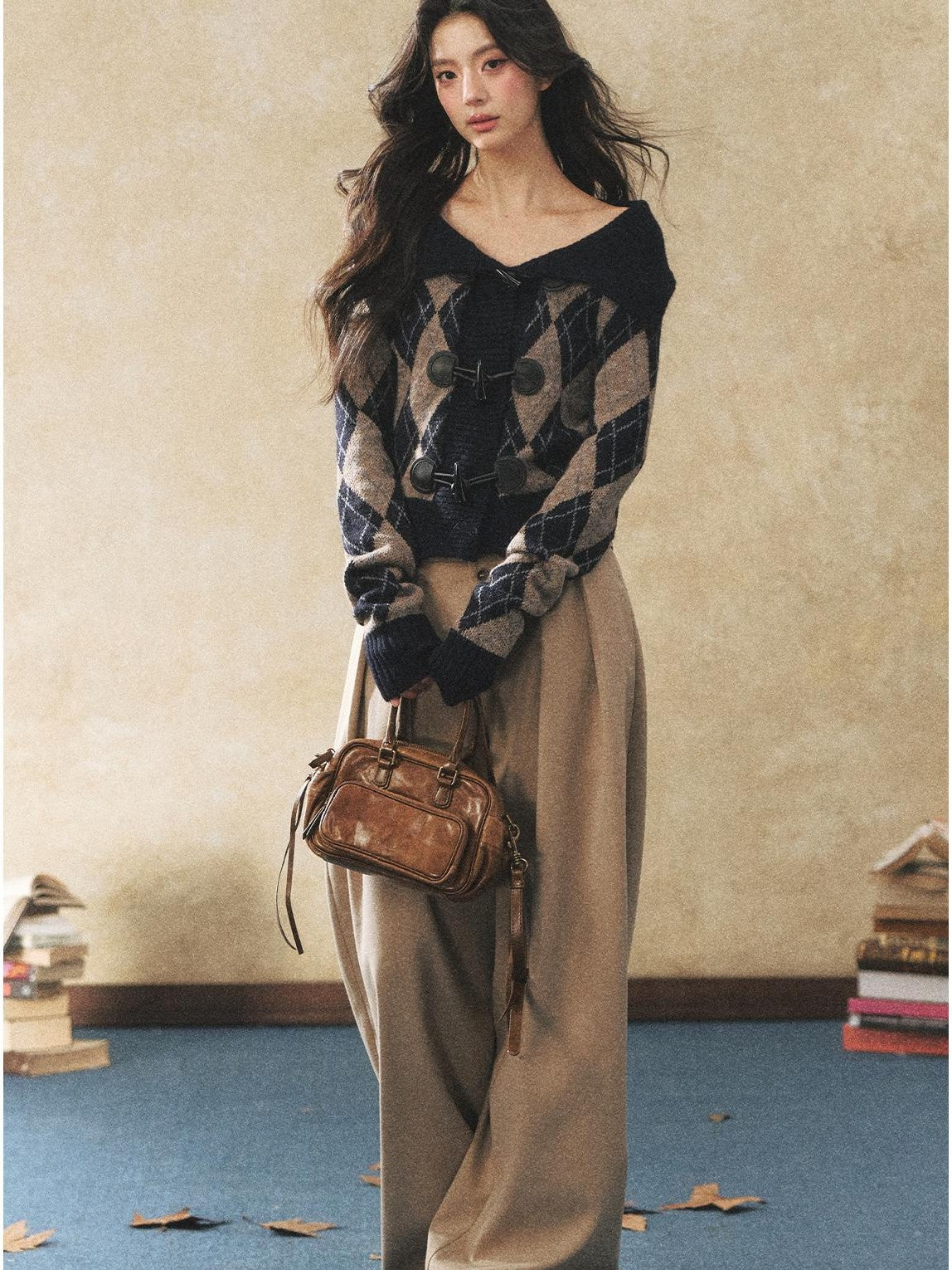 7Shiftin Khaki Drapey Button Natural Waist Casual Women&