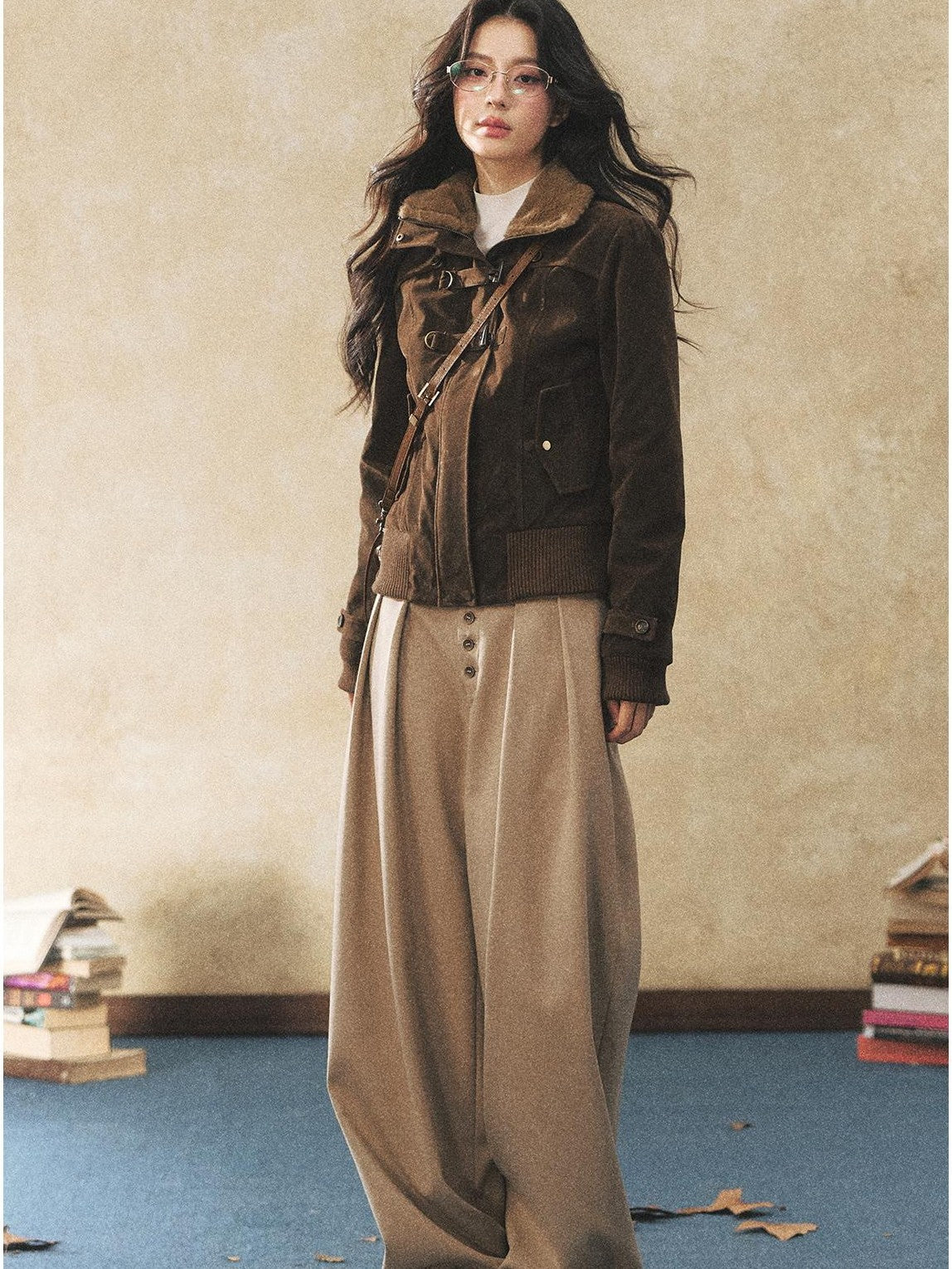 7Shiftin Khaki Drapey Button Natural Waist Casual Women&