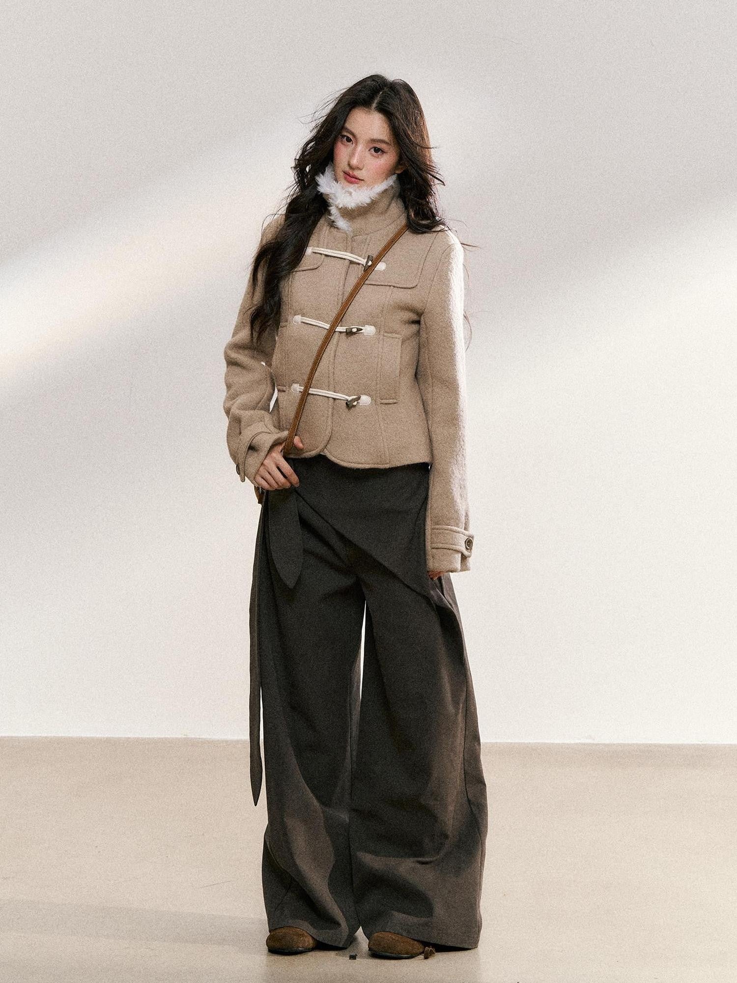 7Shiftin Khaki Toggle Patchwork Waist Cinch Women&