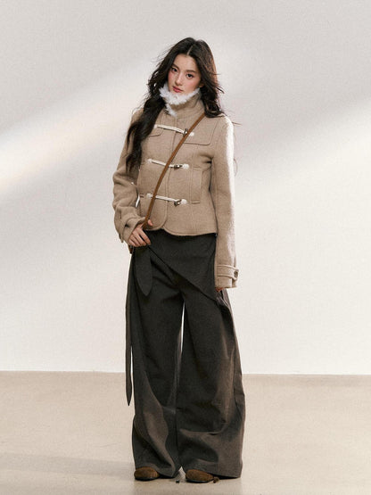 7Shiftin Khaki Toggle Patchwork Waist Cinch Women&