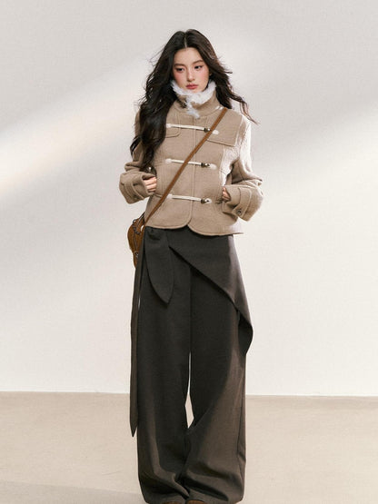 7Shiftin Khaki Toggle Patchwork Waist Cinch Women&