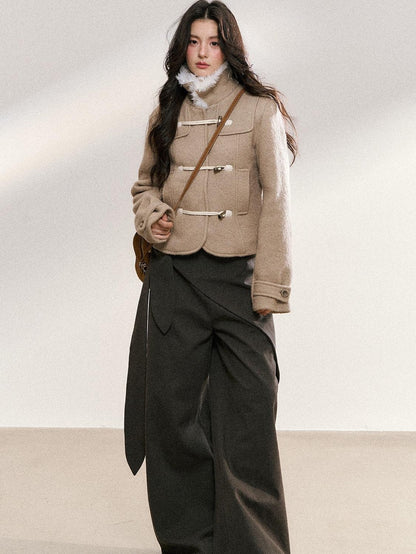 7Shiftin Khaki Toggle Patchwork Waist Cinch Women&