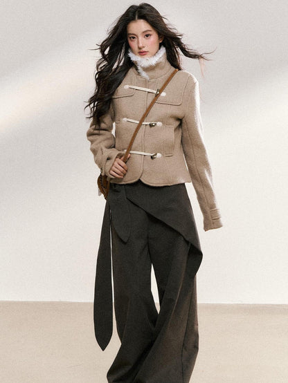 7Shiftin Khaki Toggle Patchwork Waist Cinch Women&