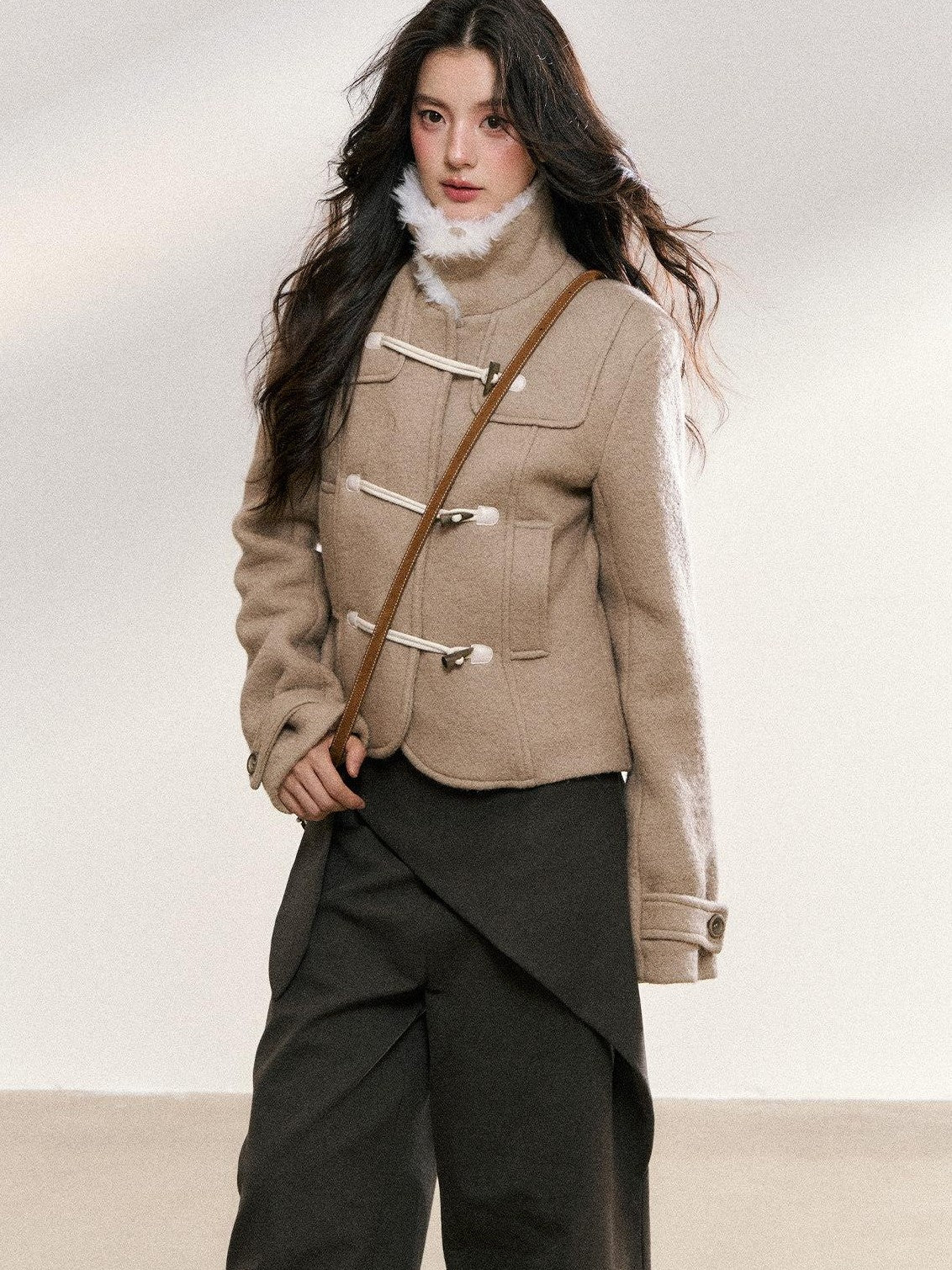 7Shiftin Khaki Toggle Patchwork Waist Cinch Women&
