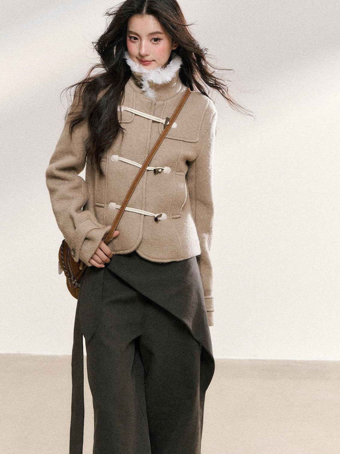 7Shiftin Khaki Toggle Patchwork Waist Cinch Women&