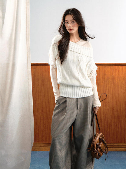 7Shiftin Korean Asymmetric Slanted Shoulder Waist Cinch Women&
