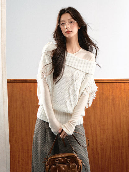 7Shiftin Korean Asymmetric Slanted Shoulder Waist Cinch Women&