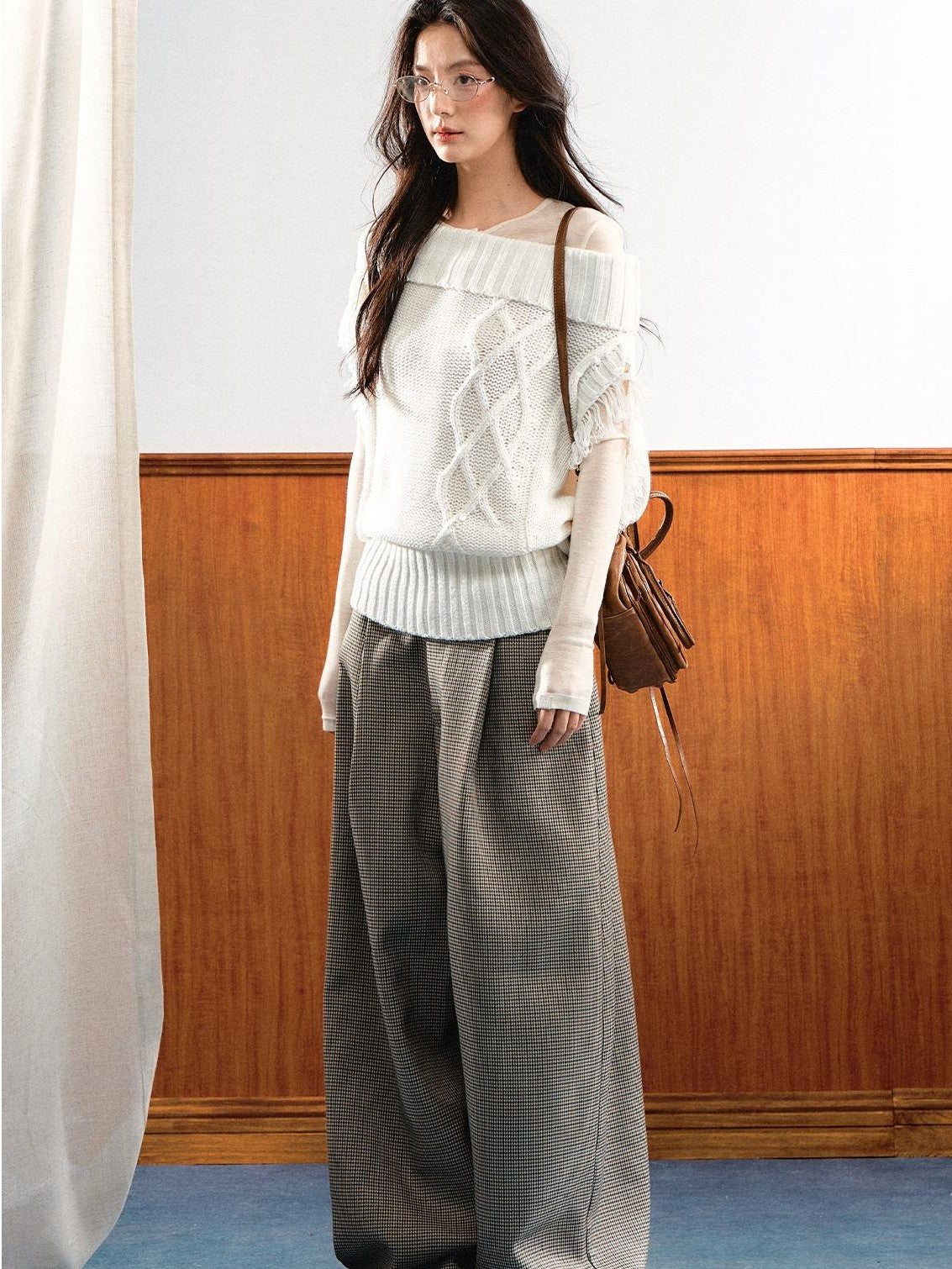 7Shiftin Korean Asymmetric Slanted Shoulder Waist Cinch Women&