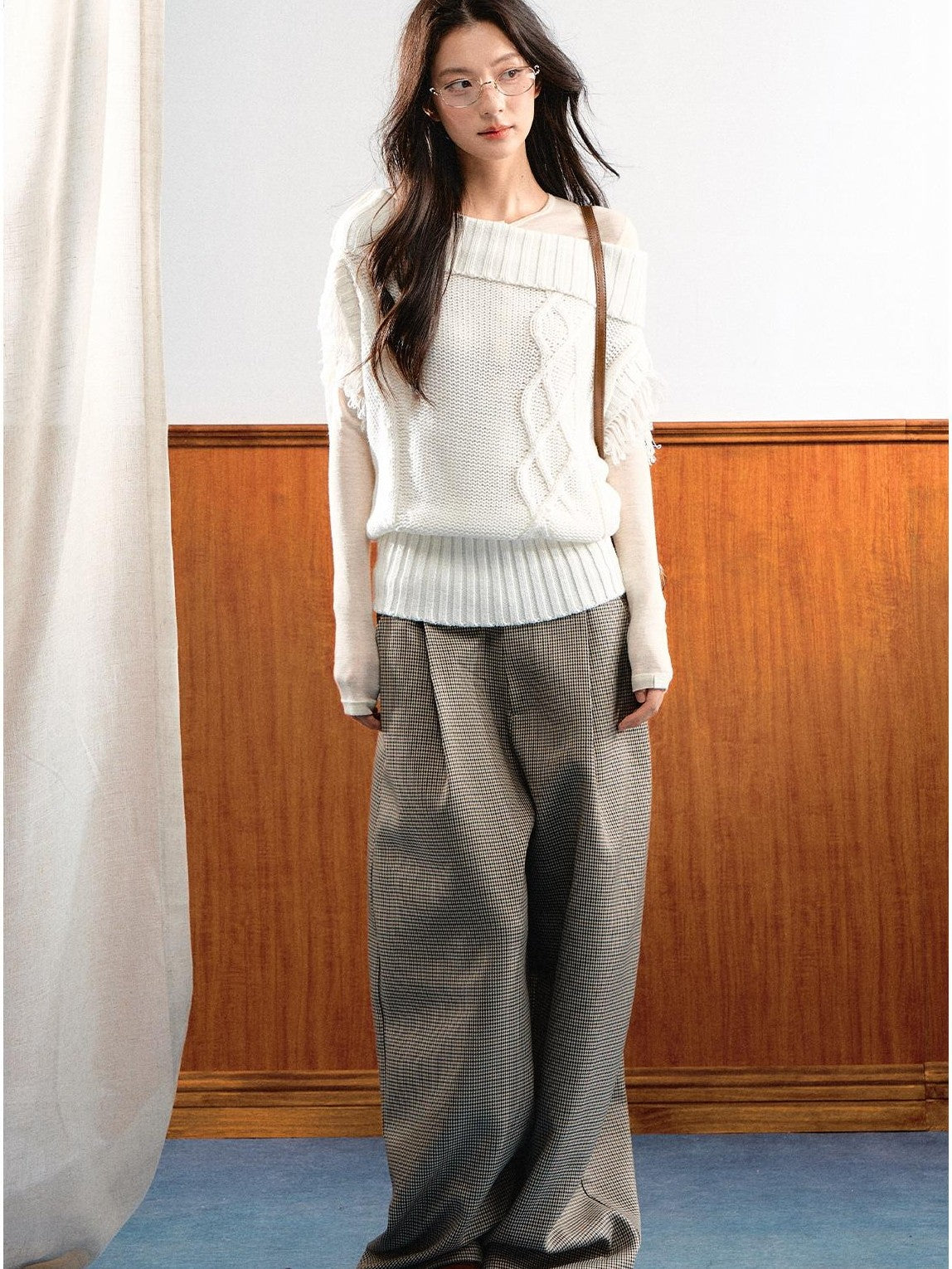 7Shiftin Korean Asymmetric Slanted Shoulder Waist Cinch Women&
