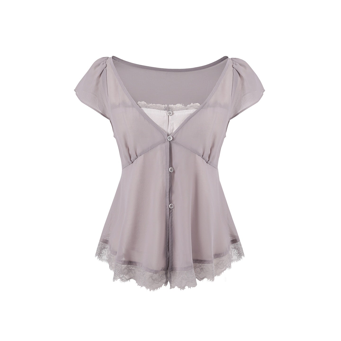 7Shiftin_Lilac_Lace_Trim_Cinched_V-neck_Faux_Layered_Women&