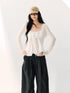 7Shiftin Long Sleeve Bowknot Tie Slim Fit Two Piece Women&