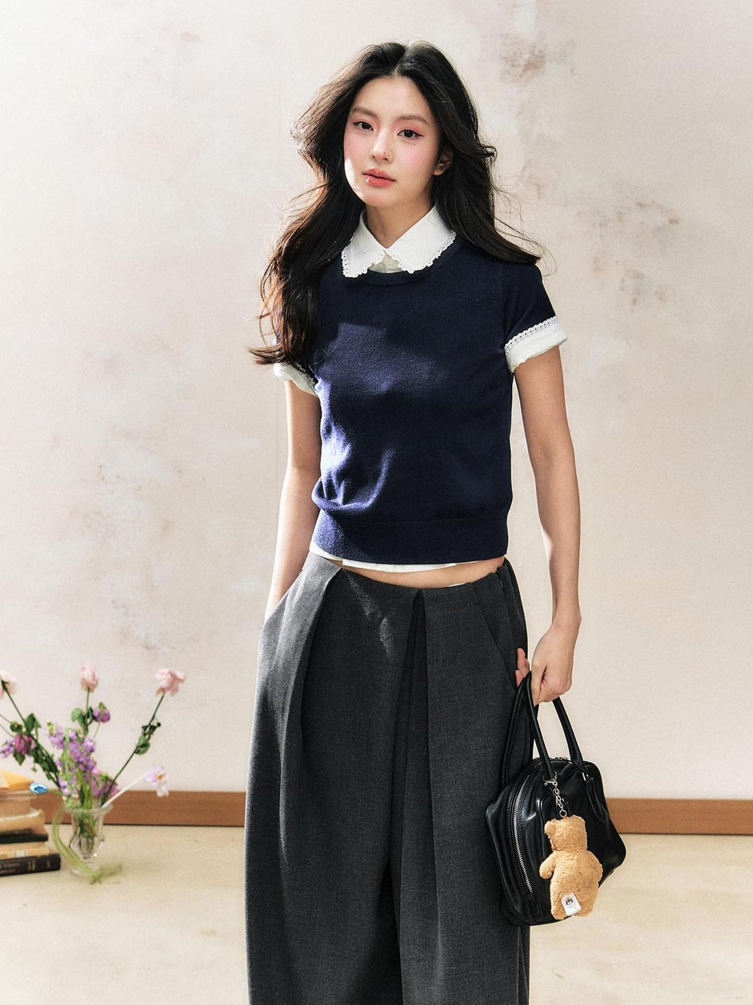 7Shiftin Navy Patchwork Slim Fit Women&