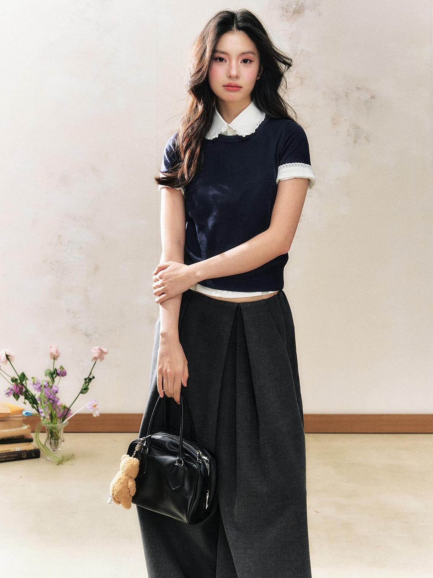 7Shiftin Navy Patchwork Slim Fit Women&