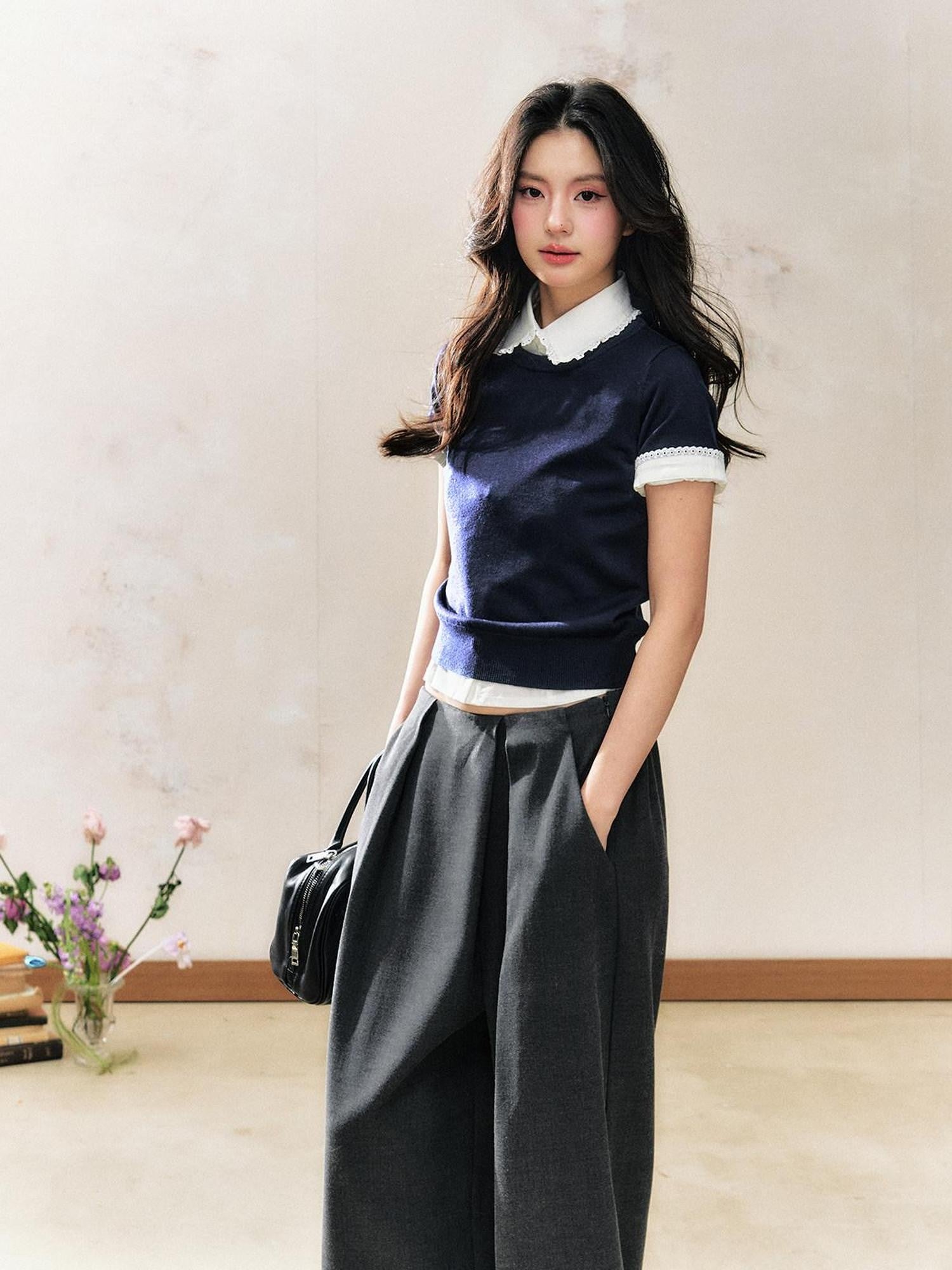 7Shiftin Navy Patchwork Slim Fit Women&