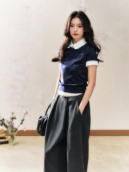7Shiftin Navy Patchwork Slim Fit Women&