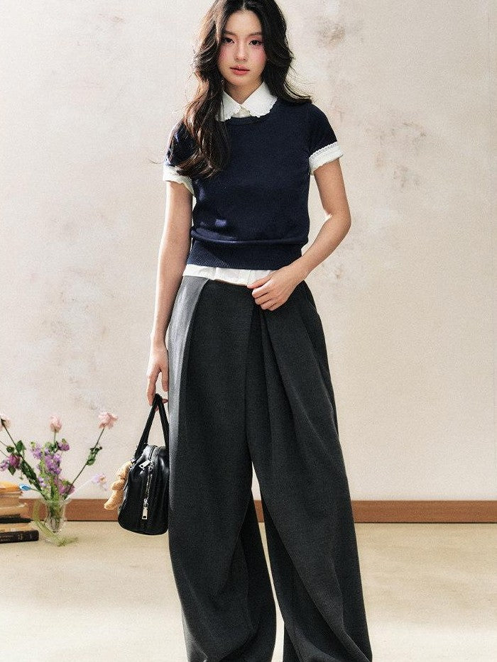 7Shiftin Navy Patchwork Slim Fit Women&