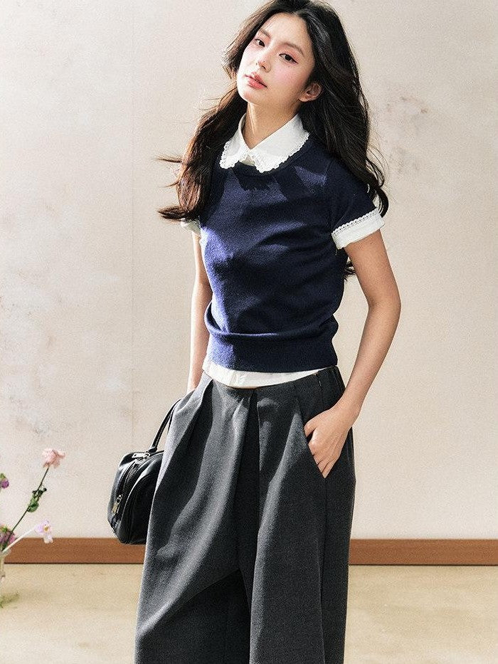 7Shiftin Navy Patchwork Slim Fit Women&