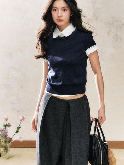 7Shiftin Navy Patchwork Slim Fit Women&