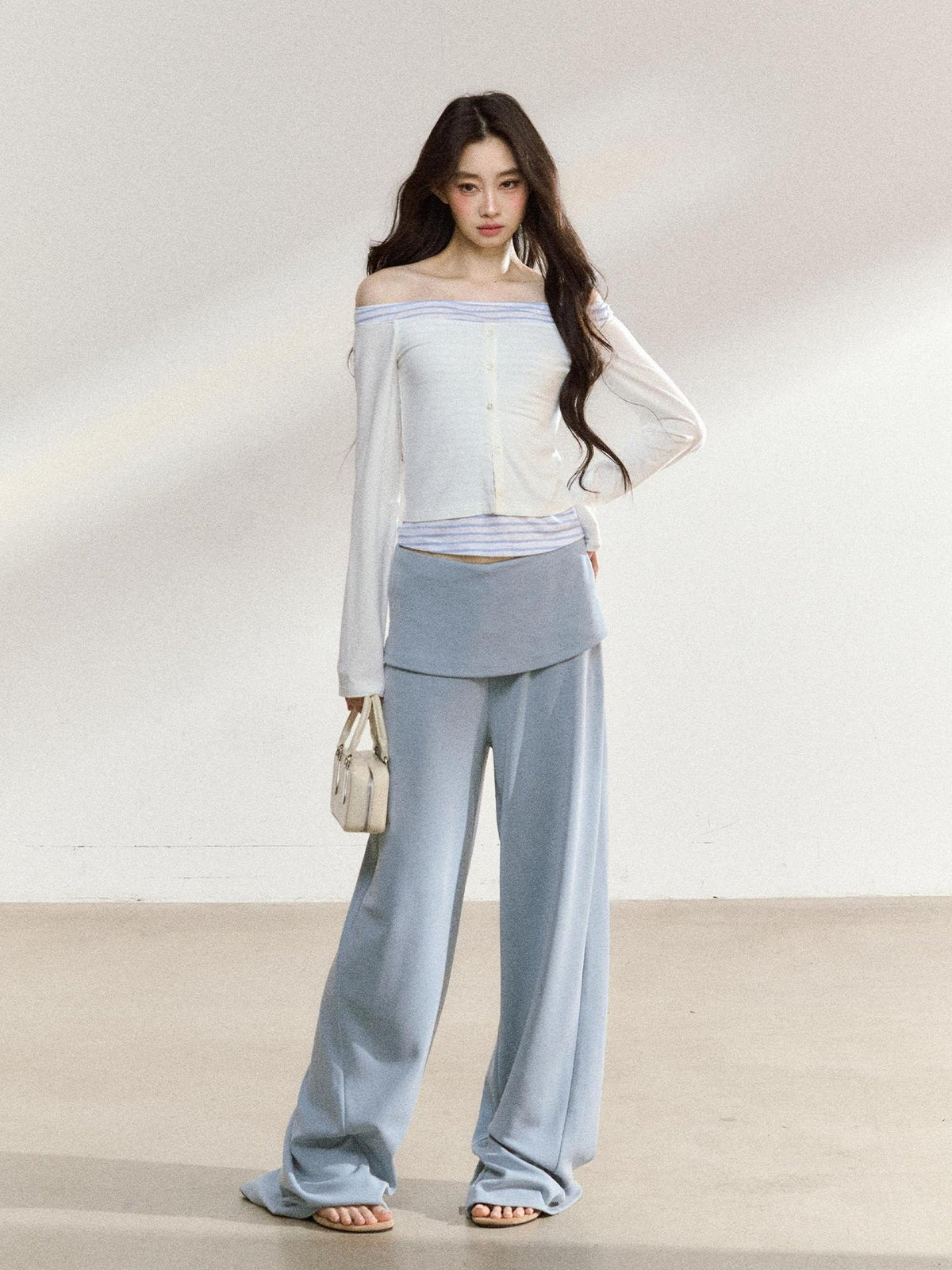 7Shiftin Original Round Neck Long Sleeve Maxi Pants Women&