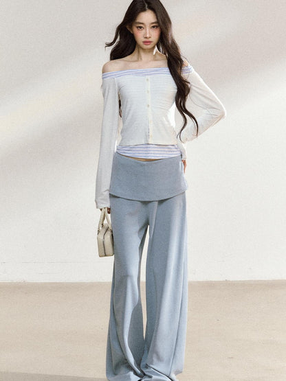 7Shiftin Original Round Neck Long Sleeve Maxi Pants Women&