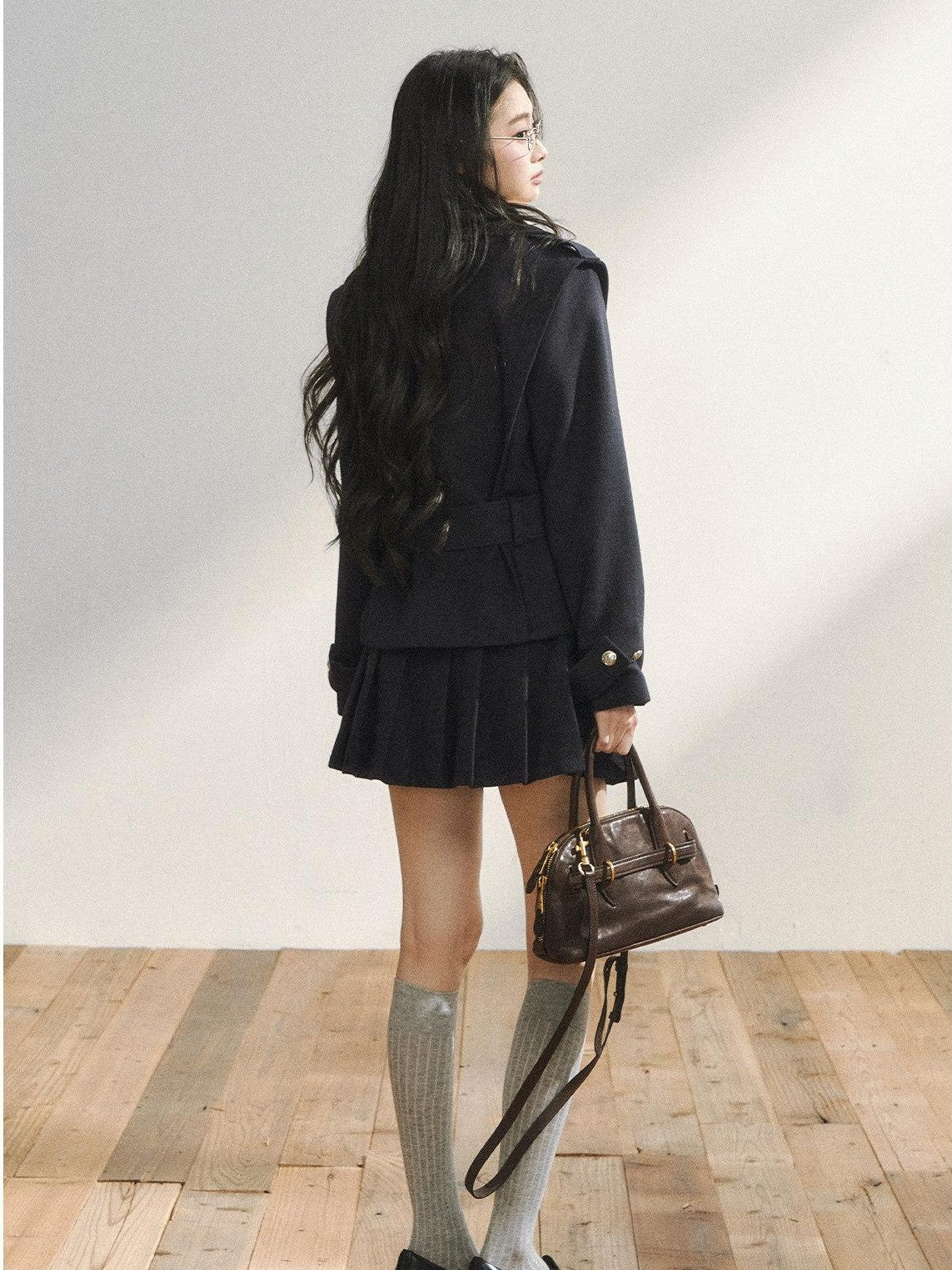 7Shiftin Padded Blazer Faux Two Piece College Style Women&