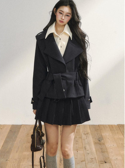 7Shiftin Padded Blazer Faux Two Piece College Style Women&