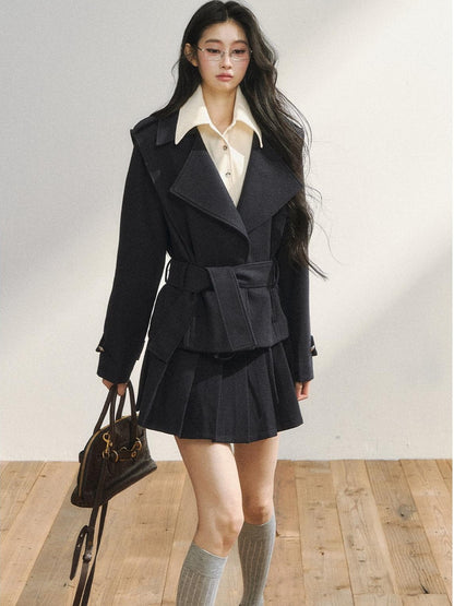 7Shiftin Padded Blazer Faux Two Piece College Style Women&