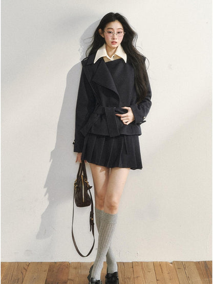 7Shiftin Padded Blazer Faux Two Piece College Style Women&