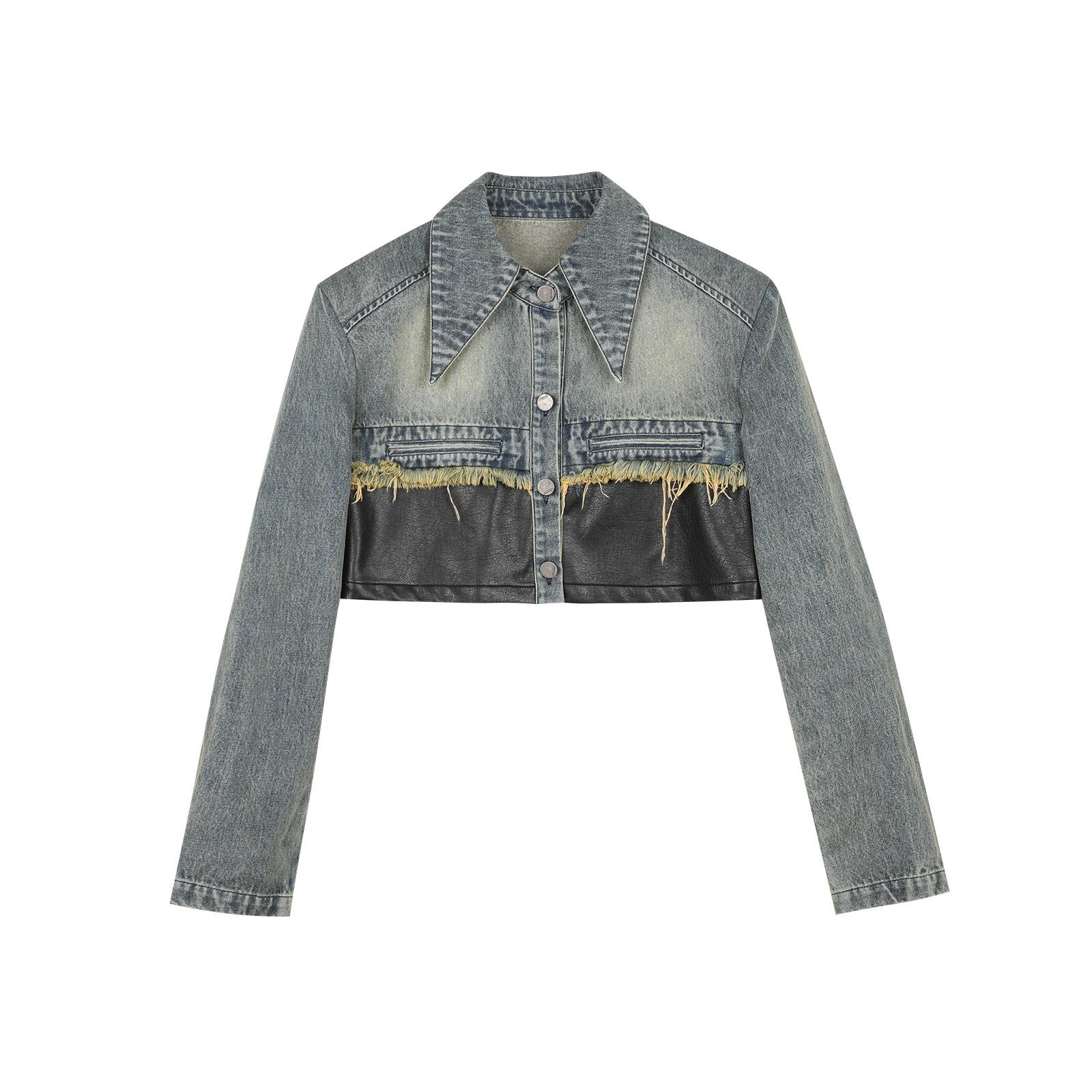 7Shiftin_Patchwork_Cropped_Jacket_Wide_Leg_Pants_Women&
