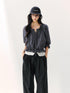 7Shiftin Plaid Puff Sleeve Tie Waist Cropped Women&